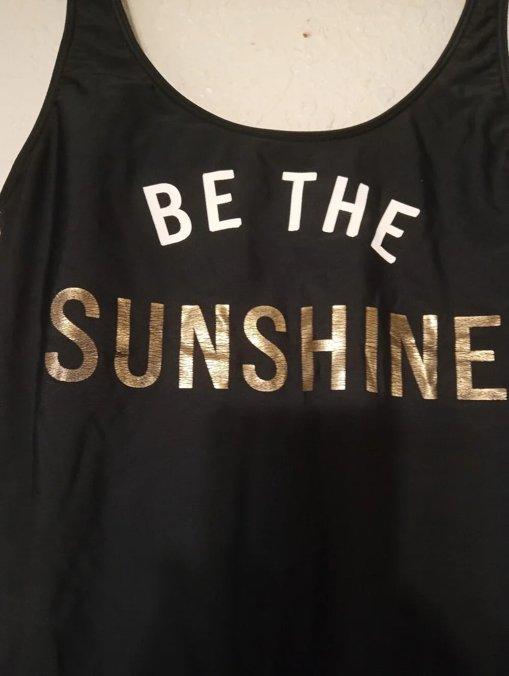 Hollister  Black One-Piece Swimsuit with Gold 'Sunshine' Print - Picture 2 of 8